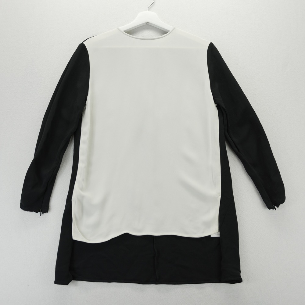 Stella McCartney Black White Colorblock Layered Tunic Long Sleeve Top STL307789